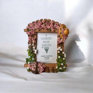 Vintage Farmhouse Hand Painted A Country Rose Garden 2X3 Frame 1996